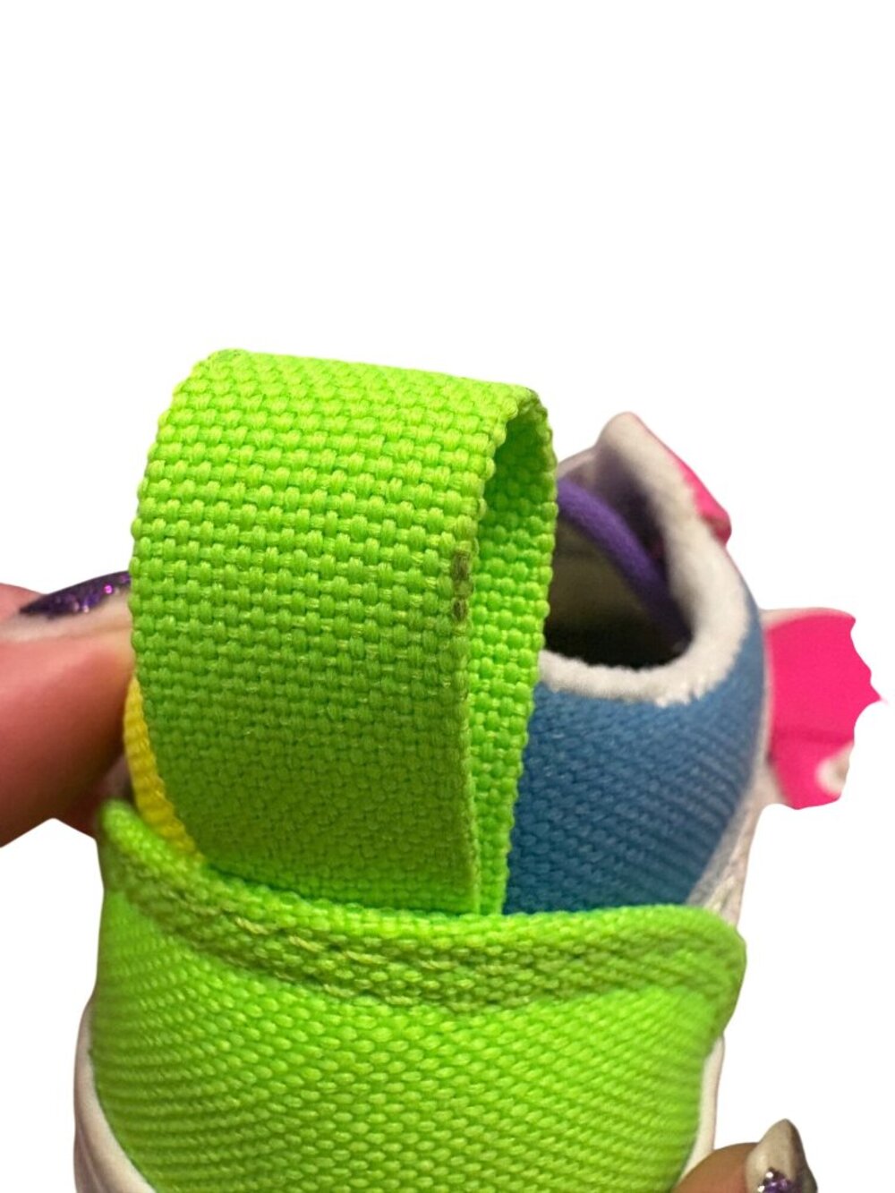 Vans Old Skool Elastic Toddler ColorBlock SlipOn Neon Multicolor Shoes Sz 5.0T - Picture 10 of 14